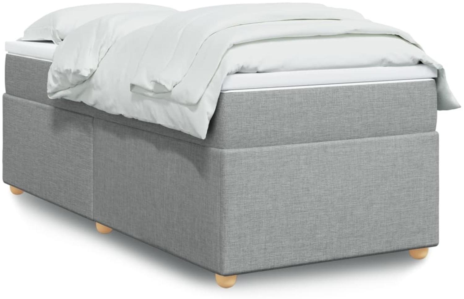 vidaXL Boxspringbett mit Matratze Hellgrau 80x200 cm Stoff 3285331 Bild 1