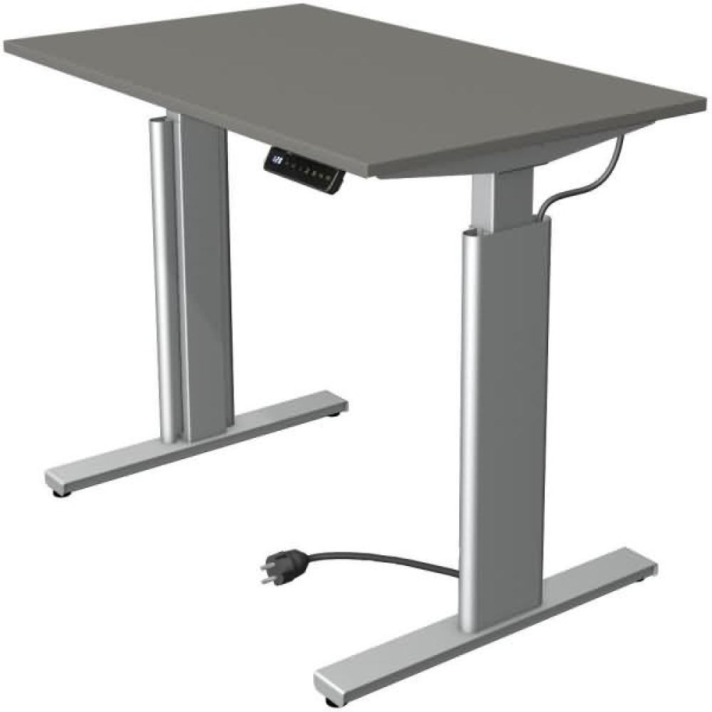 Kerkmann Schreibtisch Sitz-Stehtisch MOVE 3 silber 100x60x74-120cm elektr. höhenverstellbar grafit Bild 1