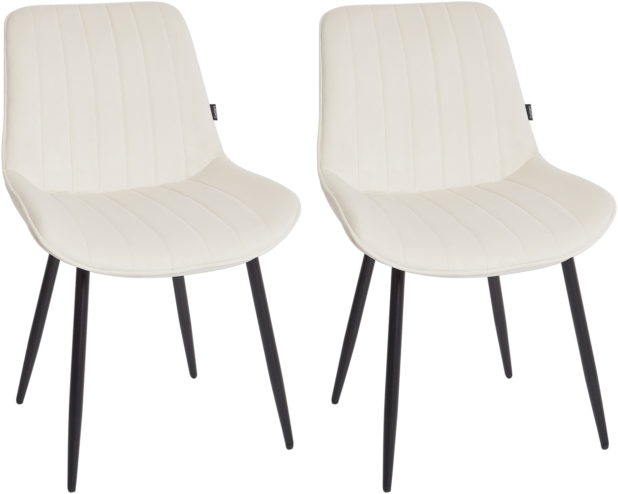 Esszimmerstuhl 2er Set DUBROVNIK Samtstoff Helles Beige Bild 1