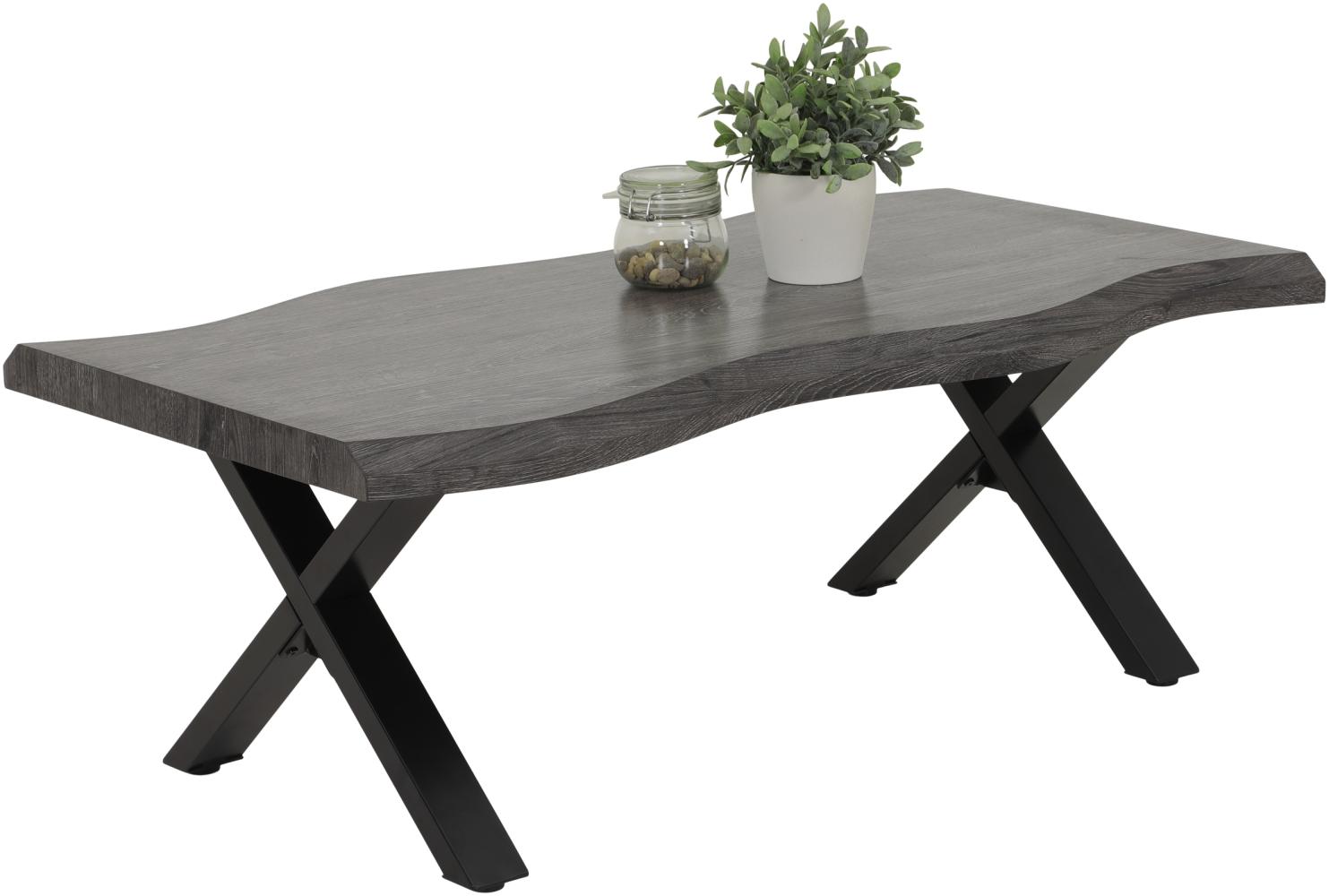 Couchtisch >GERD< in Wildeiche/Schwarz aus Holzwerkstoff - 110x42x60cm (BxHxT) Bild 1