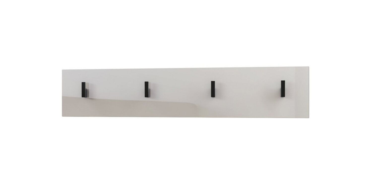 Vladon Garderobenpaneel Linea (Wandgarderobe, mit 4 Kleiderhaken), Sandgrau Hochglanz (72 x 14,5 x 3,5 cm) Bild 1
