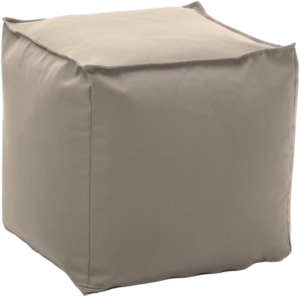 Dmora Aron-Pouf, Multifunktions-Pouf, Relaxsessel aus gepolstertem Stoff, 100 % Made in Italy, 45 x 45 x 45 cm, Beige Bild 1