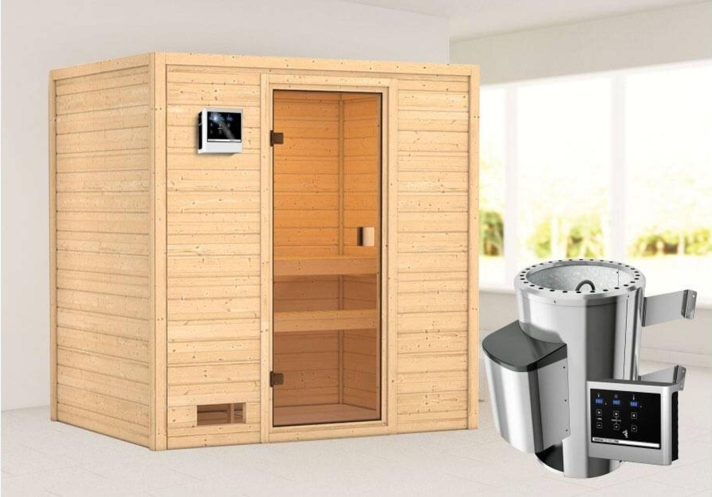 Karibu Sauna Selena + 3,6kW Plug&Play Ofen externe Steuerung Bild 1