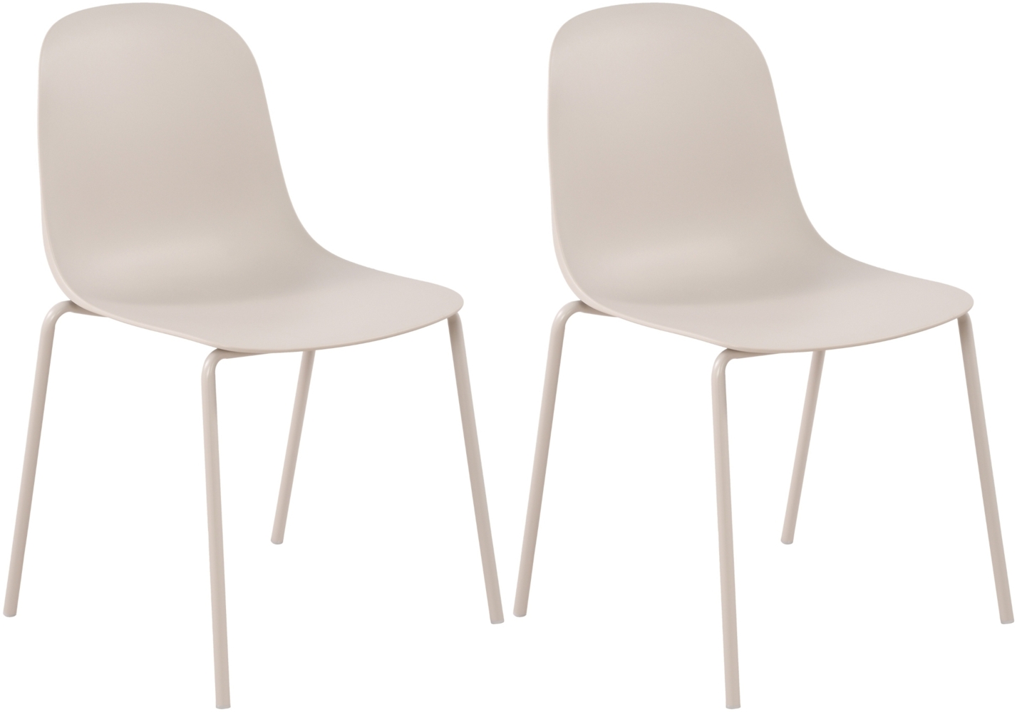 CLP 2er Set Stühle Hardin, stapelbare gartenstühle, wetterfest und UV-beständig,hellgrau Bild 1