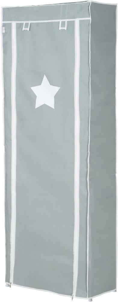 roba Textil-Aufbewahrungsschrank 'Little Stars' - H 142 x B 58 x T 28 cm - Grau / Grün Bild 1