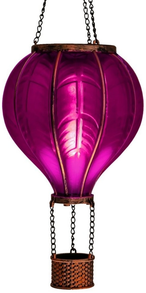 IC Gardenworld LED Solarleuchte LED Solar Heißluftballon mit Flammeneffekt Beleuchtung zum Aufhängen, LED fest integriert, warm-weiß mit Flammeneffekt, 20 warm-weiße Lichter Bild 1