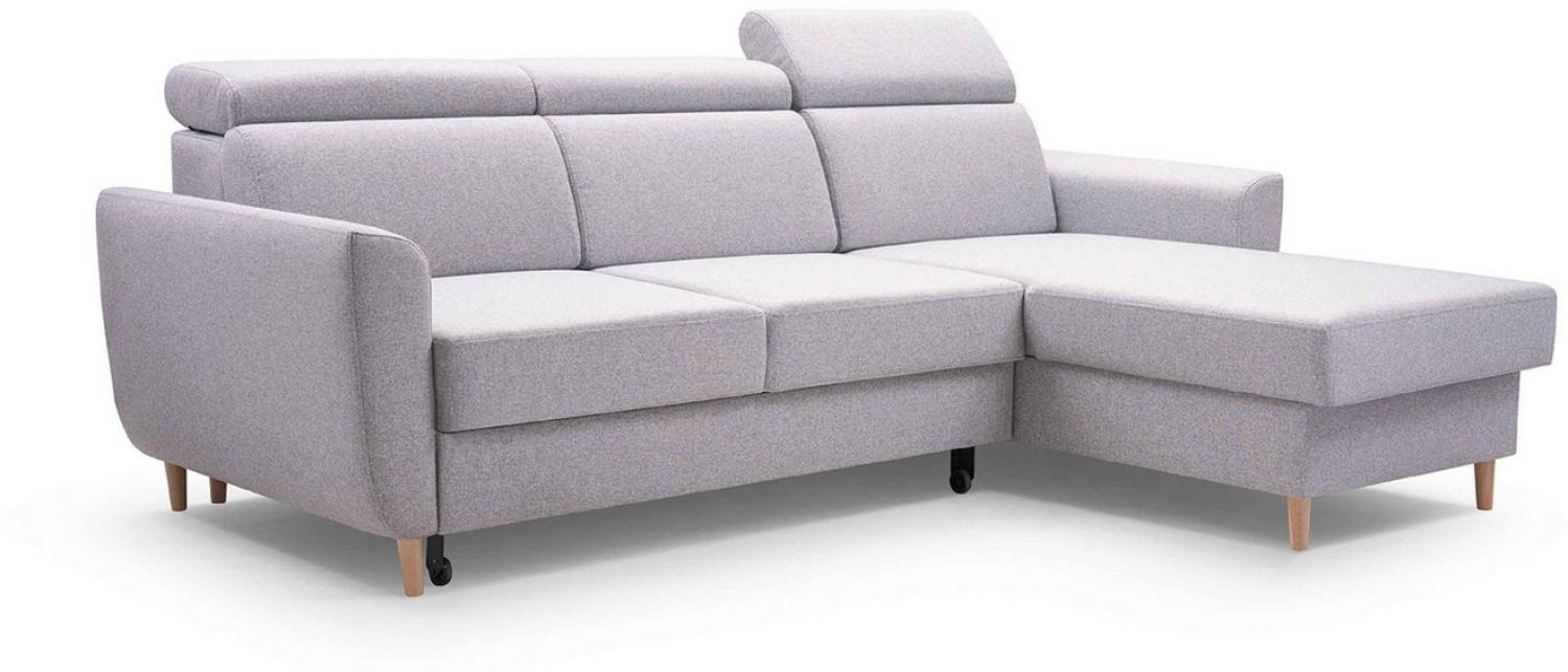 Furnix Ecksofa GUENDOLINE Polsterecke mit Schlaffunktion verstellbare Kopfstützen, Bettkasten, 235x99x170 cm, Liegefläche 130x202 cm, robust & bequem Bild 1