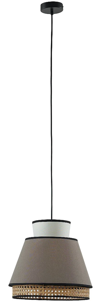 Vente-unique - Pendelleuchte skandinavisch - 35 x 120 cm - Naturfarben & Taupe - KLAUS Bild 1