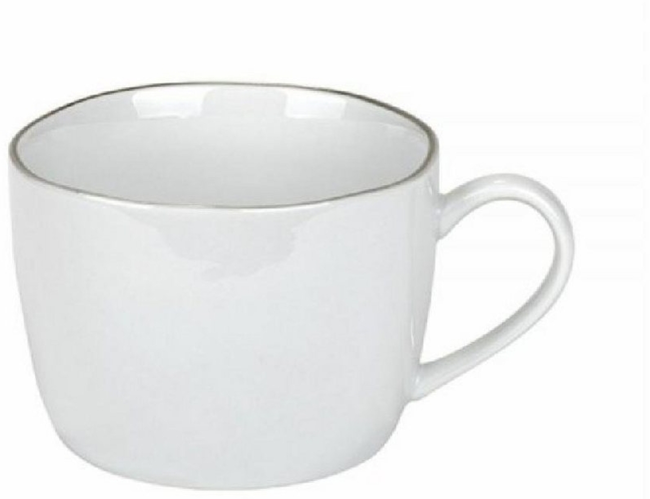 Lambert PIANA KAFFEE-/TEETASSE WEIß RAND GRAU 60020070 SK Bild 1
