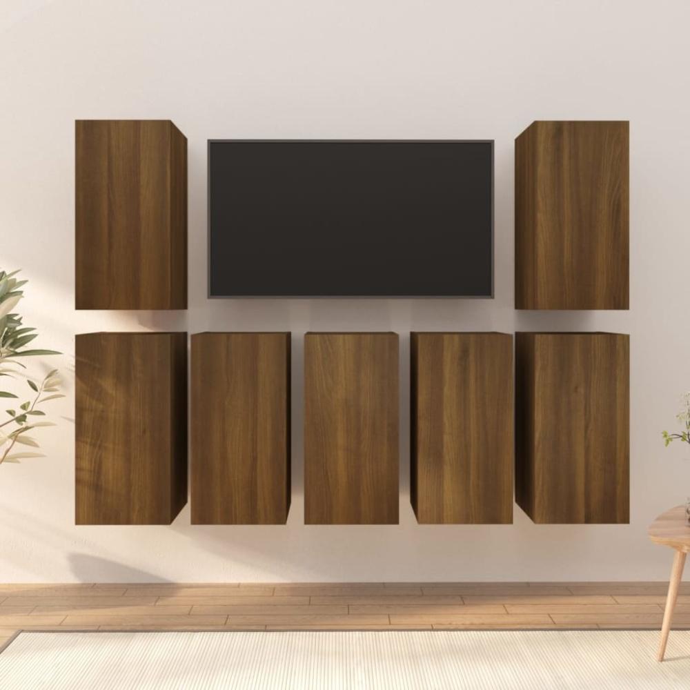 vidaXL TV-Schränke 7 Stk. Braun Eichen-Optik 30,5x30x60 Holzwerkstoff 3120337 Bild 1