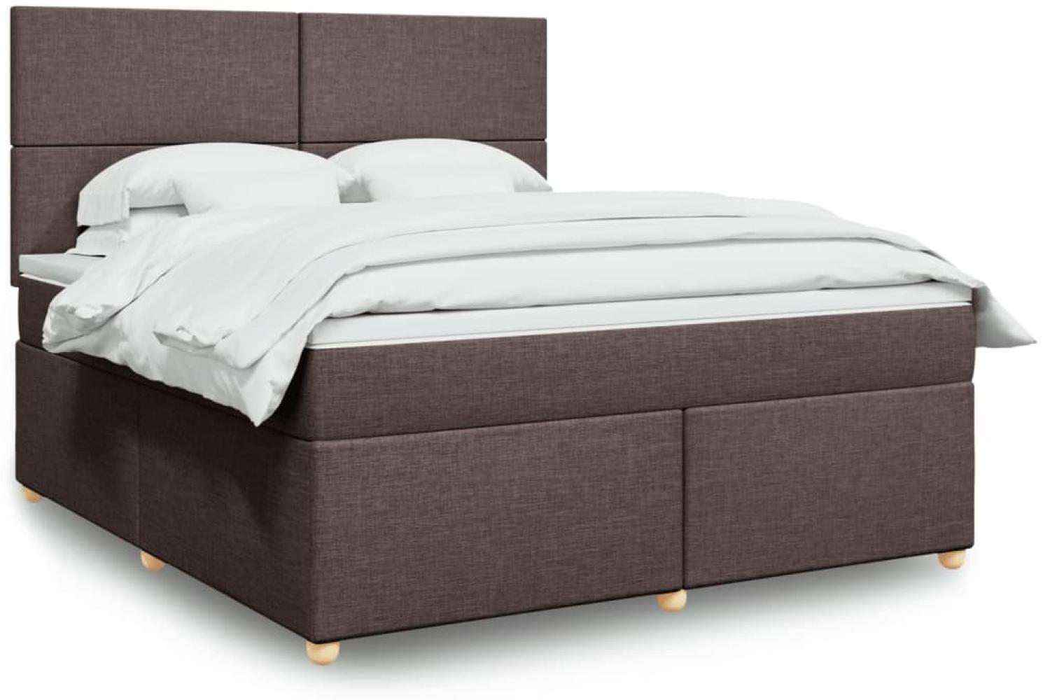 vidaXL Boxspringbett mit Matratze Dunkelbraun 180x200 cm Stoff 3293655 Bild 1