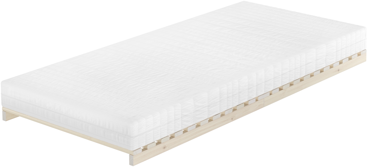 Niederflurbett metallfrei 90x200 Futon metallfreier Lattenrost, Fichte unbehandelt V-60.97-09mit Matratze Bild 1