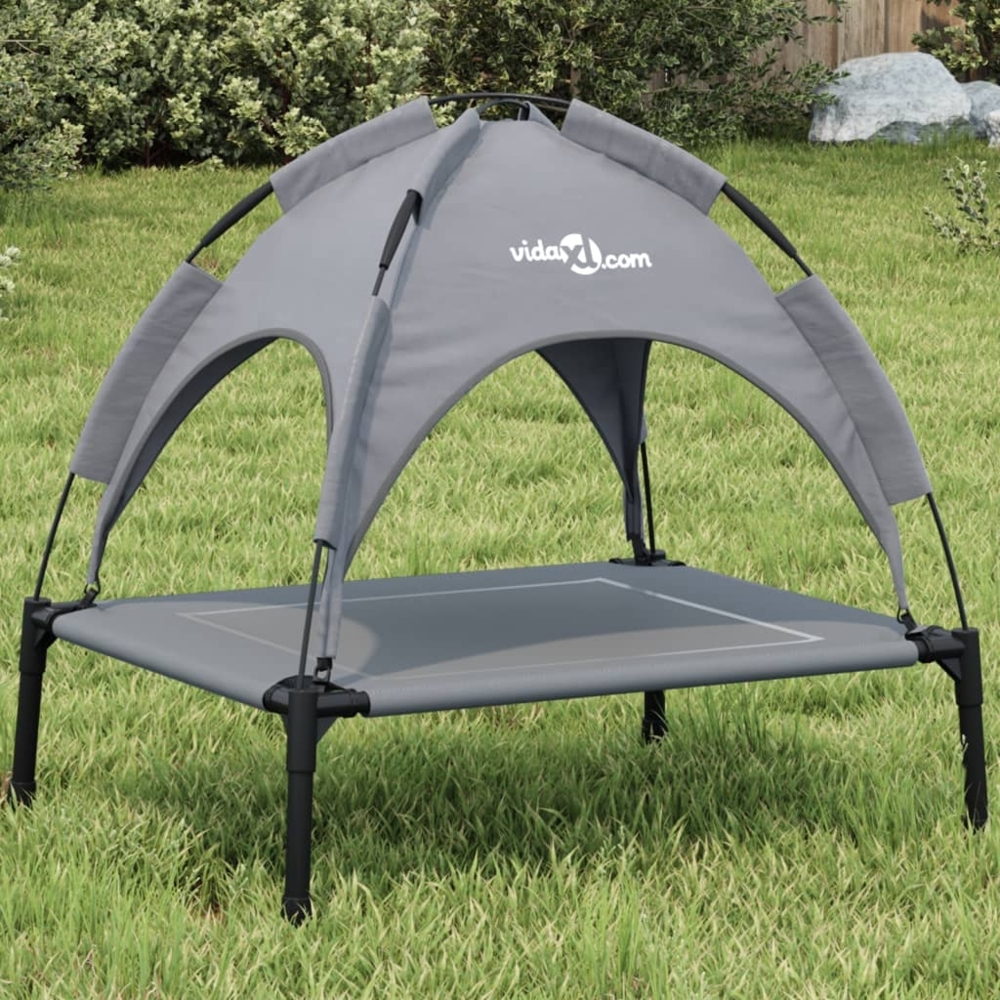vidaXL Hundeliege mit Dach Anthrazit Oxford-Gewebe und Stahl 172596 Bild 1