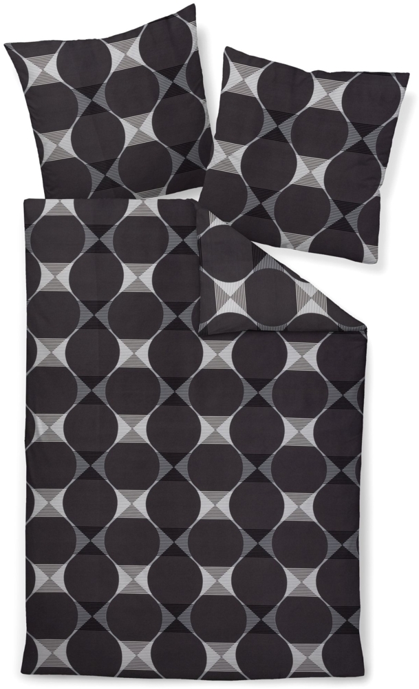 Janine Mako-Satin Bettwäsche 155x220,80x80 2 teilig J. D. 87103-08-512 anthrazit Bild 1