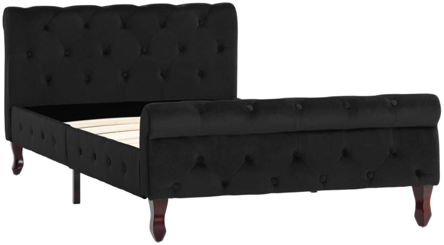 vidaXL Bettgestell Schwarz Samt 100 x 200 cm 288551 Bild 1