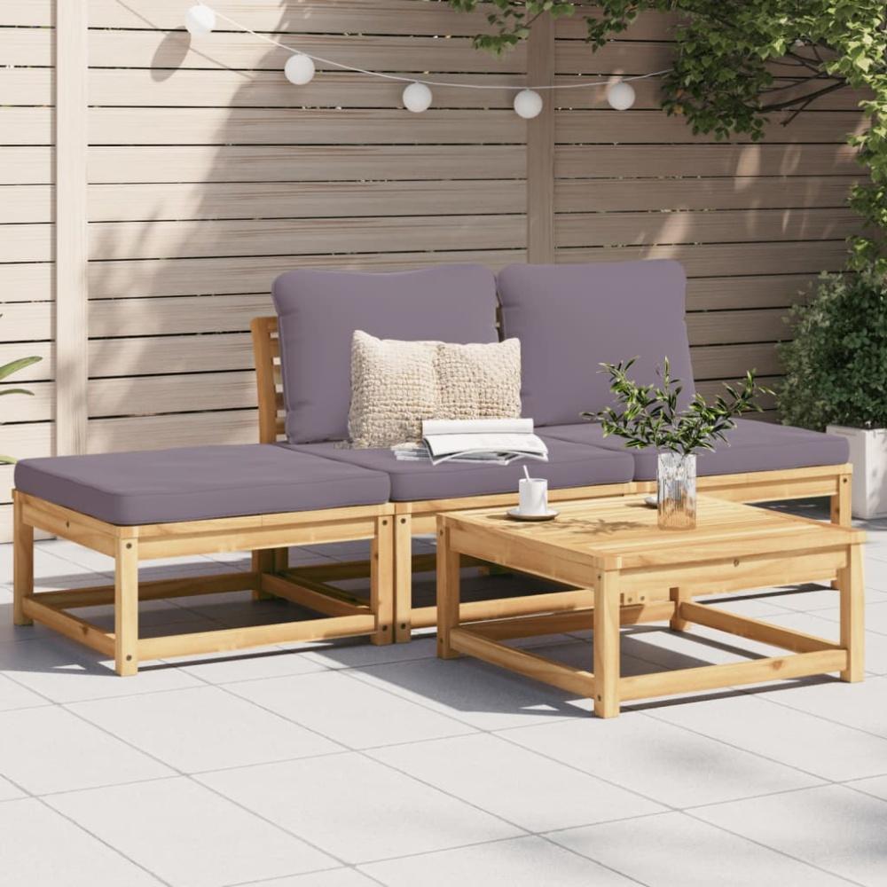 vidaXL 4-tlg. Garten-Lounge-Set mit Kissen Massivholz Akazie 3214326 Bild 1