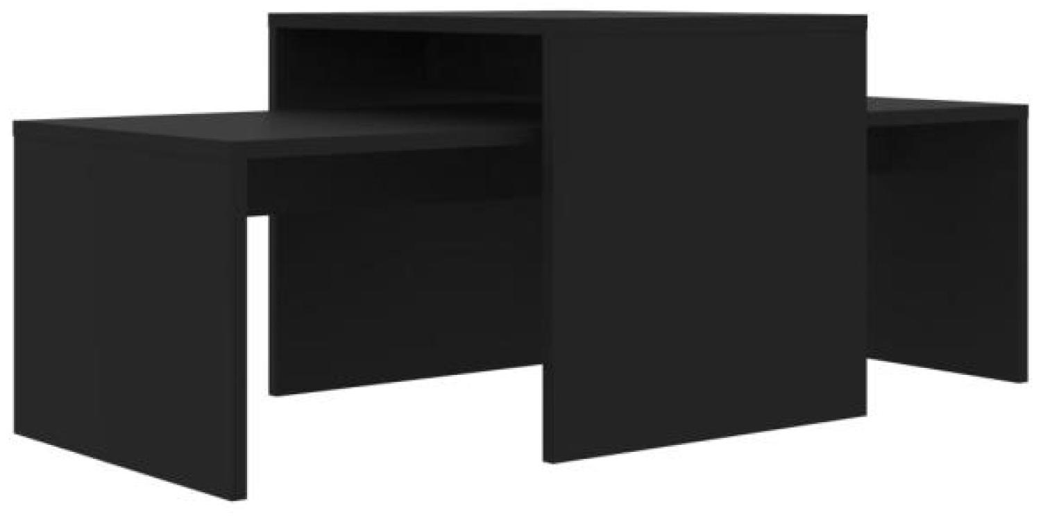 2er-Set Couchtisch, Spanplatte Schwarz 100 x 48 x 40 cm Bild 1