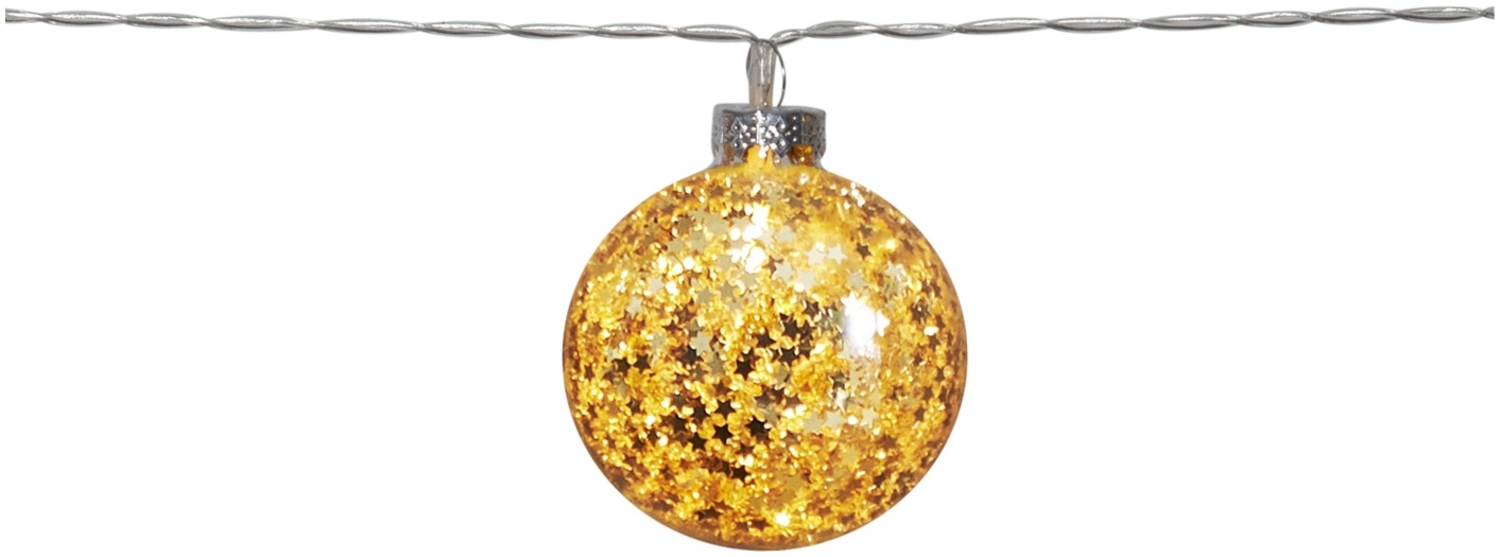 Star Trading 729-18 Weihnachtsdekoration LICHTERKETTE GLITTER LED gold 10X0,06W L:130cm B:6cm H:6cm mit Schalter ein/aus Bild 1