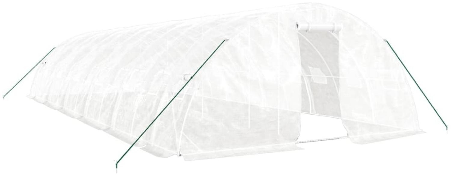 vidaXL Gewächshaus mit Stahlrahmen Weiß 60 m² 12x5x2,3 m 3188098 Bild 1