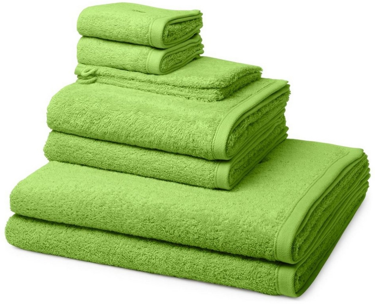 Ross Vita 8 tlg. Frottier-Set - 2 X Handtuch (50 X 100cm), 2 X Duschtuch (70 X 140cm), 2 X Gästetuch (30 X 50cm), 2 X Waschhandschuh (16 X 22cm) - 520 g/m2 - Kiwi Bild 1