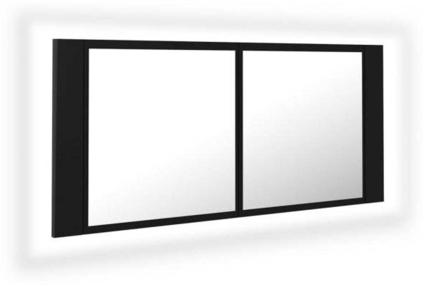 vidaXL LED-Bad-Spiegelschrank Schwarz 100x12x45 cm Acryl 804981 Bild 1