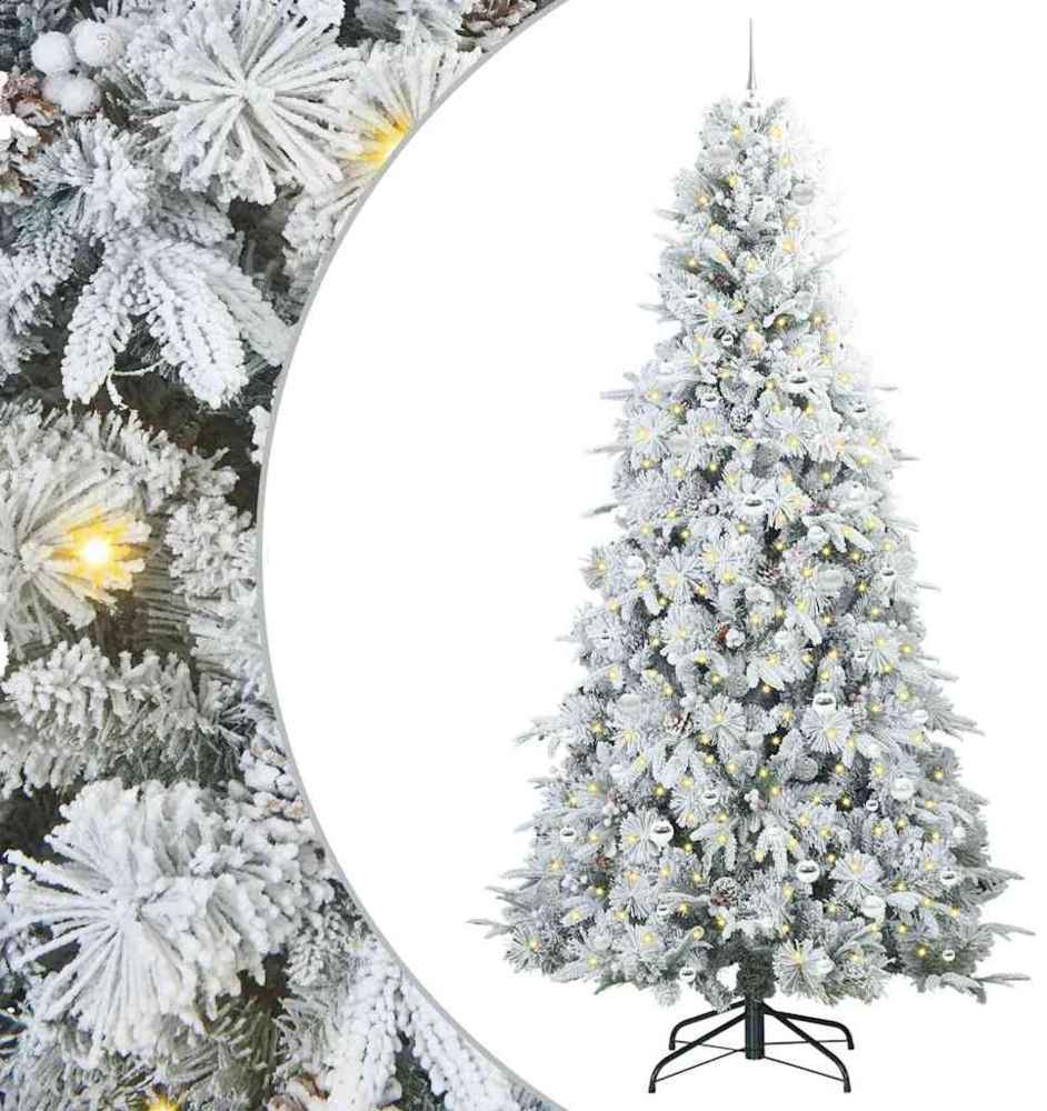 vidaXL Künstlicher klappbarer Weihnachtsbaum Weiß 240 cm PE und PVC 3397515 Bild 1