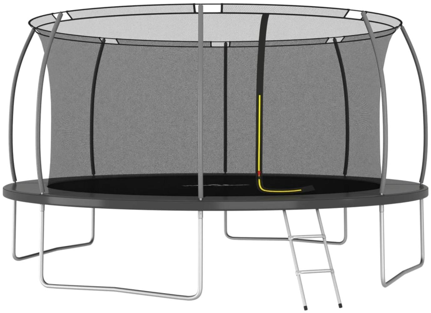 Trampolin-Set inkl. Sicherheitsnetz, Leiter und Regenschutz, Rund 150 kg, grau, 460x80 cm Bild 1