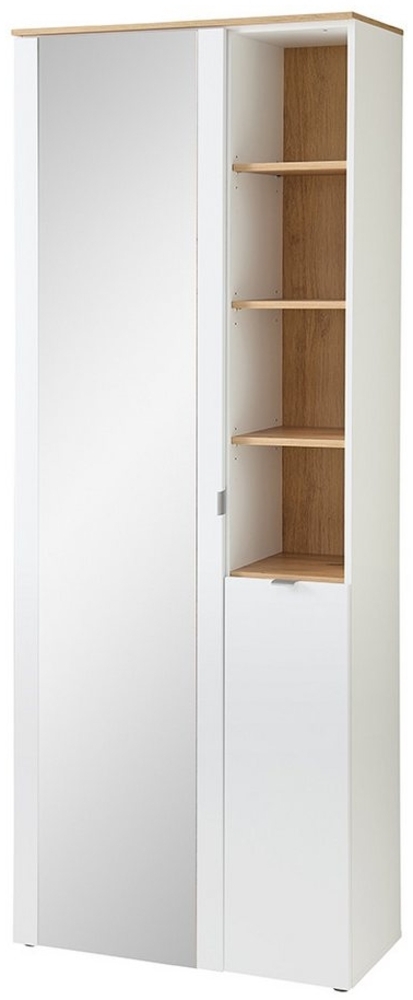 Lomadox Garderobenschrank BLISS-36 weiß matt Eiche Flurschrank Schrank Garderobe 78 x 201,2 x 37,4 cm Bild 1