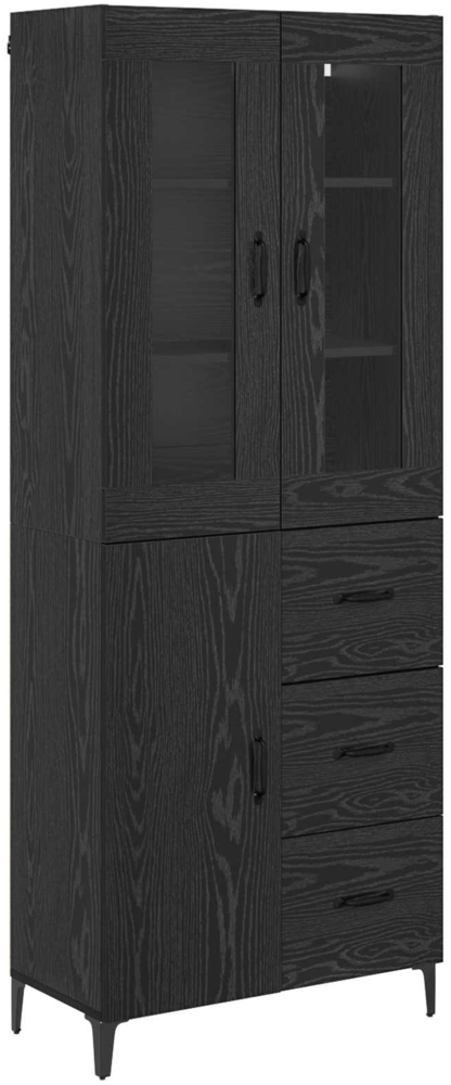 vidaXL Highboard Schwarz Eichen-Optik 69,5 x 34 x 180 cm Holzwerkstoff 3416229 Bild 1