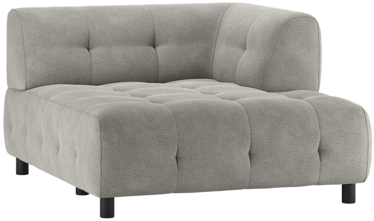 Modulsofa Louis Chaiselongue aus Chenille Rechts, Grau Bild 1