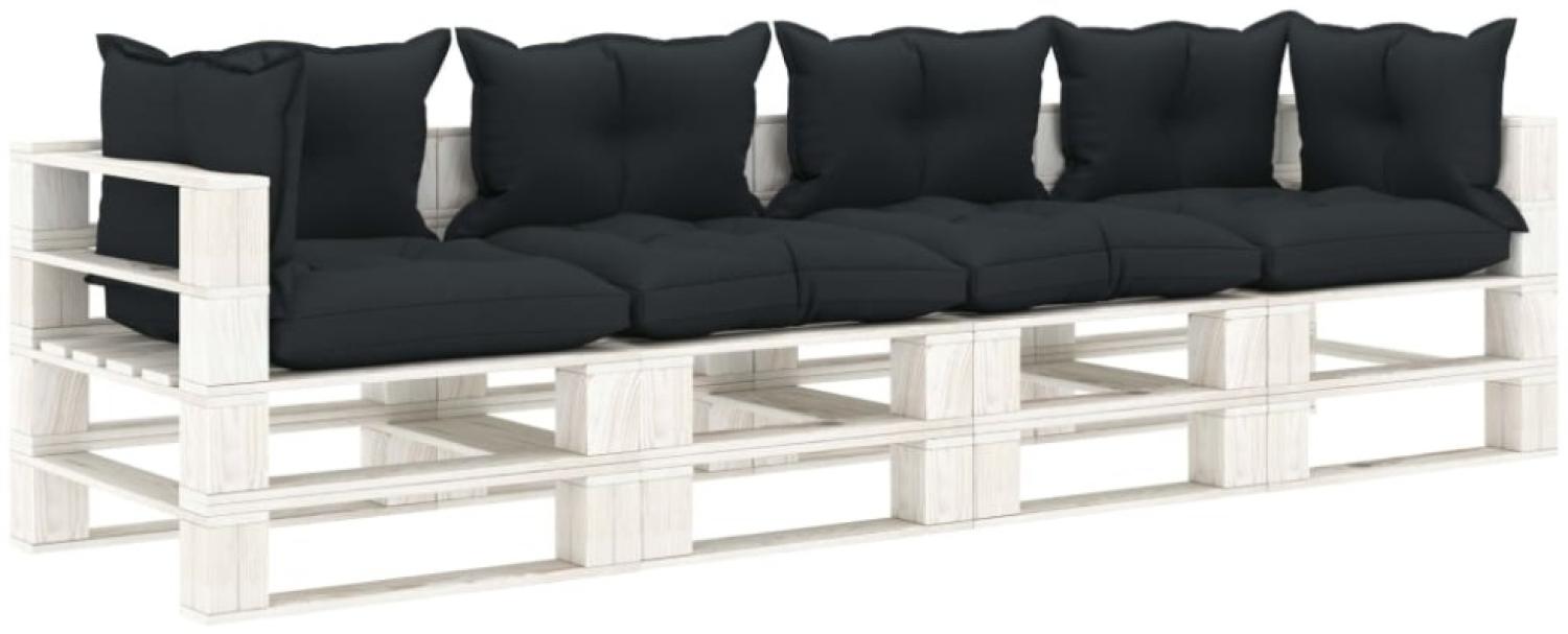 Garten-Palettensofa 4-Sitzer mit Anthrazit-Kissen Holz Bild 1