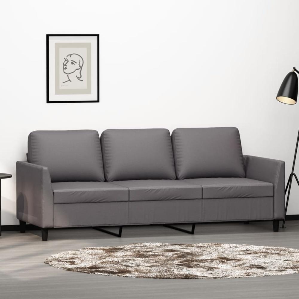 vidaXL 3-Sitzer-Sofa Grau 180 cm Kunstleder 359340 Bild 1