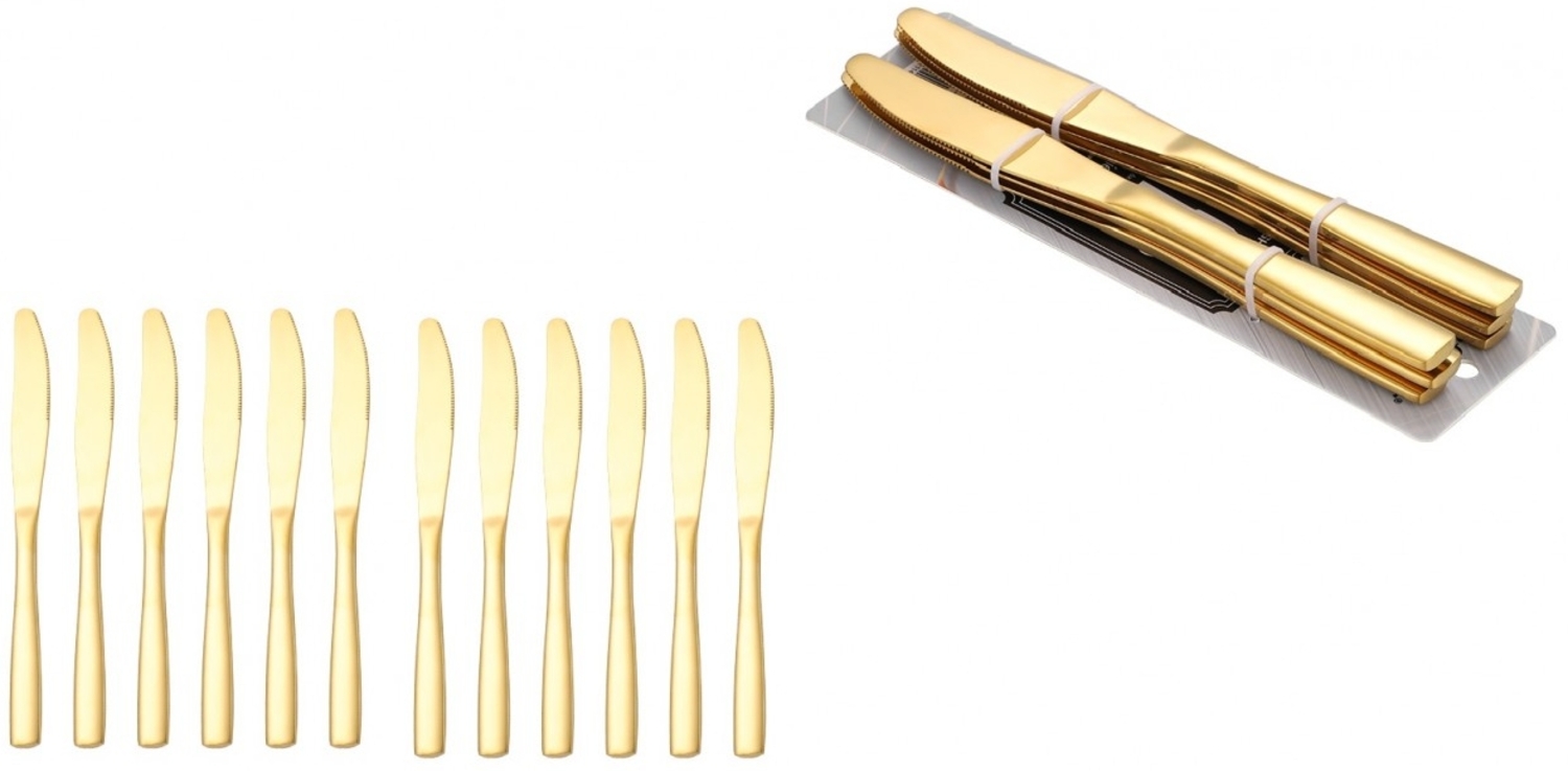 12er Set Speisemesser Messer L 23cm CF1005 Gold Bild 1