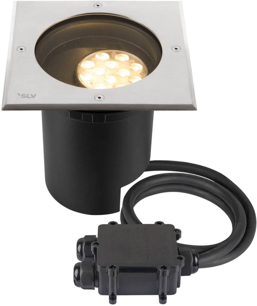 SLV DASAR® L, Bodeneinbauleuchte, asymmetrisch, 3000K, 70°/40°, IP65/IP67, quadratisch - Bodeneinbauleuchten Bild 1