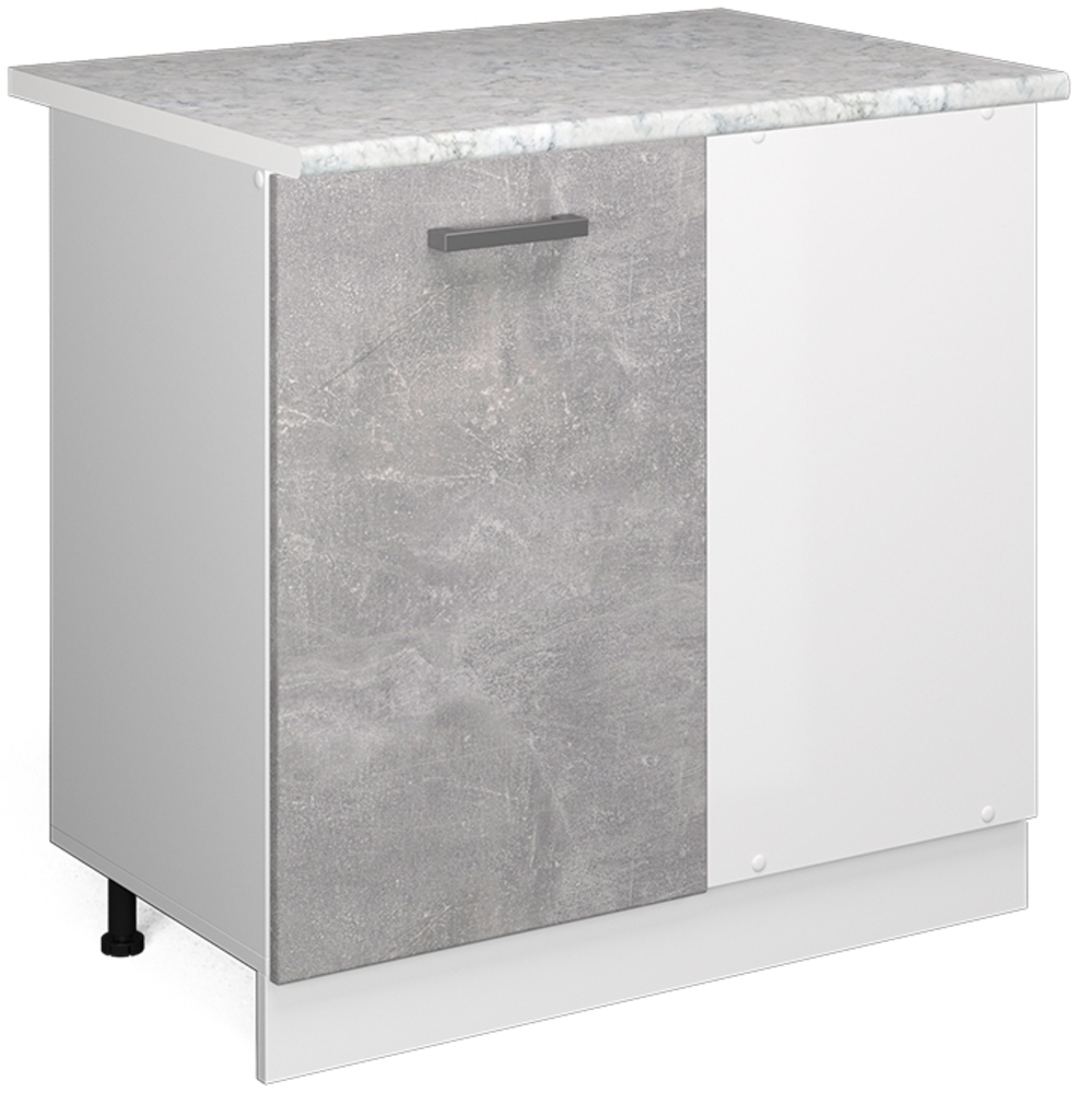 Vicco Eckunterschrank Beton 86 cm, AP Marmor, R-Line Bild 1