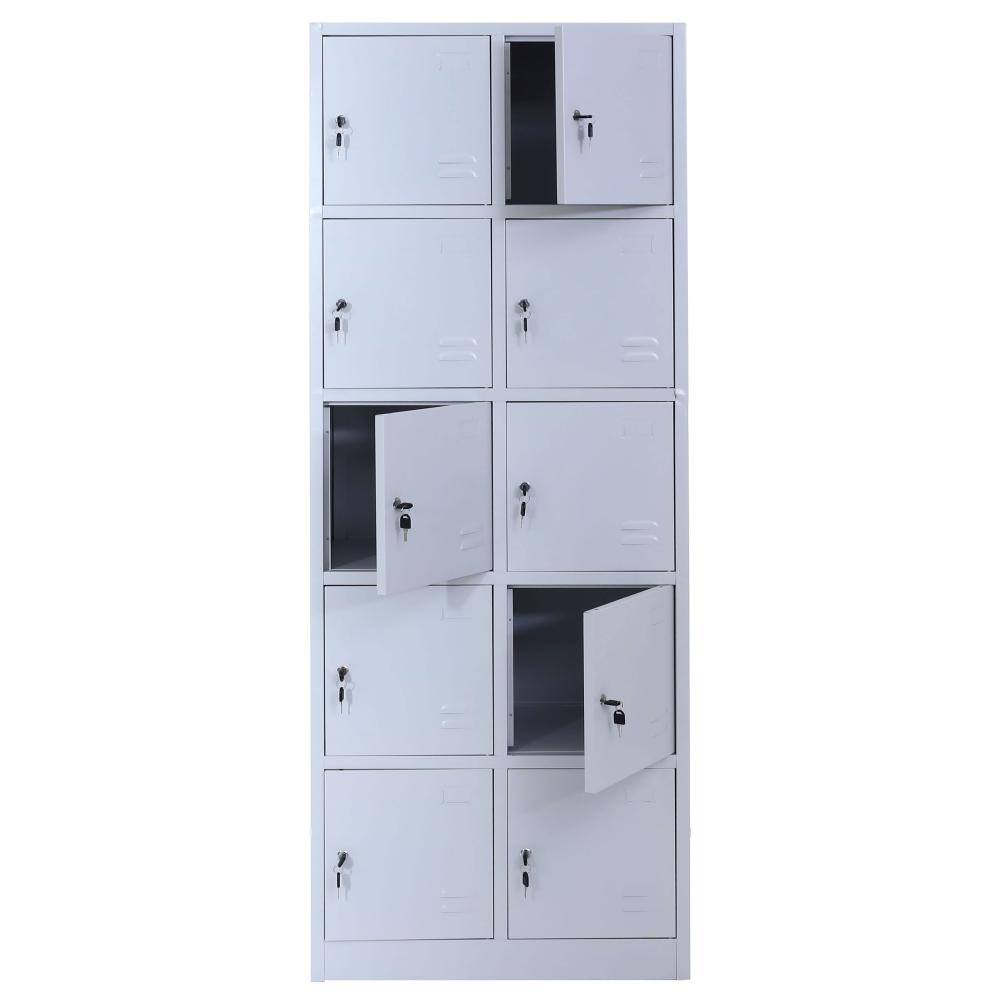 Schließfachschrank HWC-L58, Aktenschrank Büroschrank Mehrzweckschrank, abschließbar Metall 185x70x40cm ~ grau Bild 1