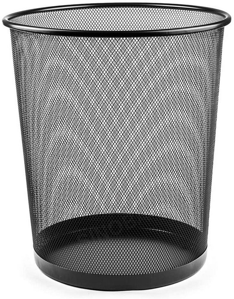 Sinoba Papierkorb Mülleimer Papierkorb Mesh aus Metall Höhe 34 cm 18 L rund, Drahtmetall Bild 1