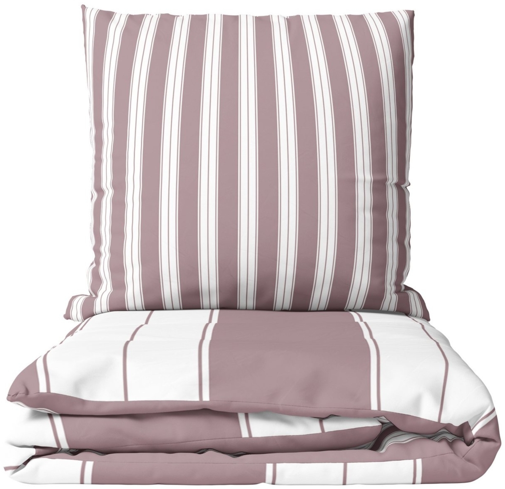 Leonado Vicenti Bettwäsche Baumwolle 135x200 cm und 155x220 cm, Renforcé, 4 teilig, Wendebettwäsche mit Streifen in mordernen Farben Bild 1