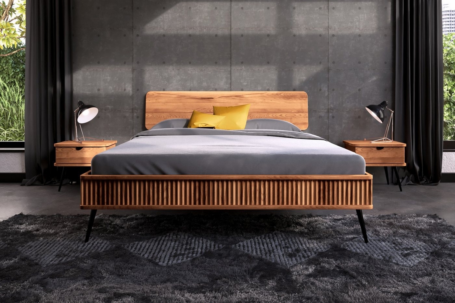 Carpe Sonno Massivholzbett Einzelbett Doppel Bett Vollholz Massivholzbett Bettrahmen Bettgestell (Bettgestell, Bettgestell), Holzbett Schlafzimmer Ehebett Buche Massivholzbett 180x200 Bild 1