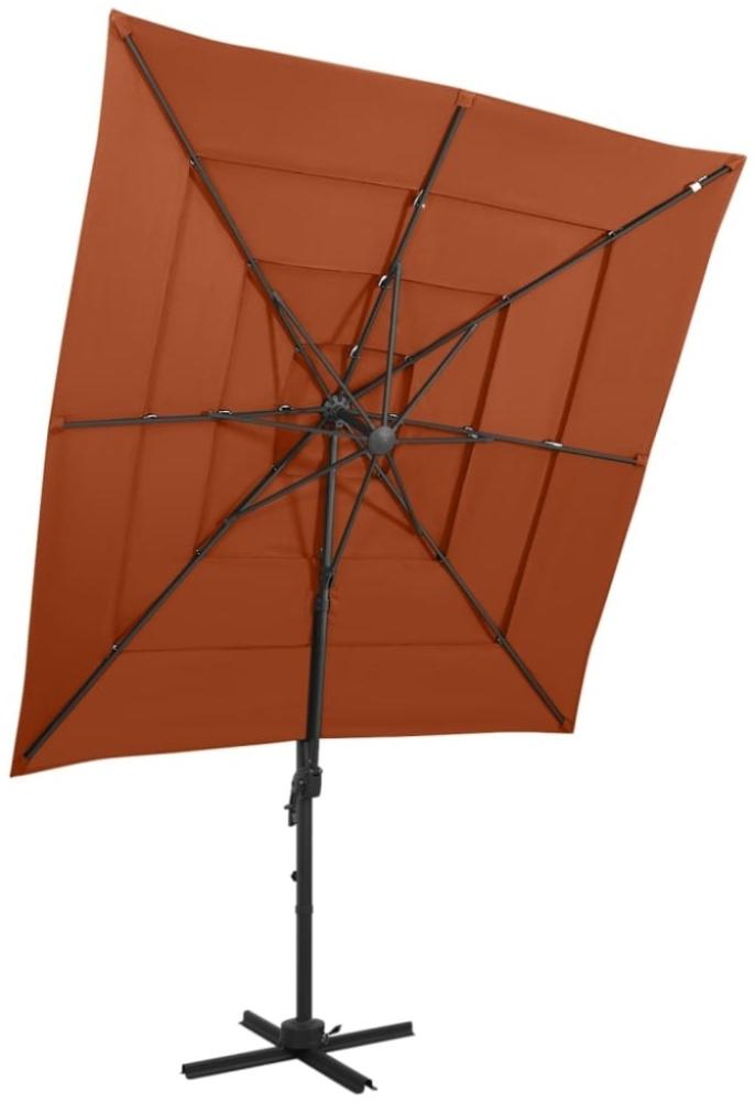 vidaXL Sonnenschirm mit Aluminium-Mast 4-lagig Terrakotta 250x250 cm 313825 Bild 1