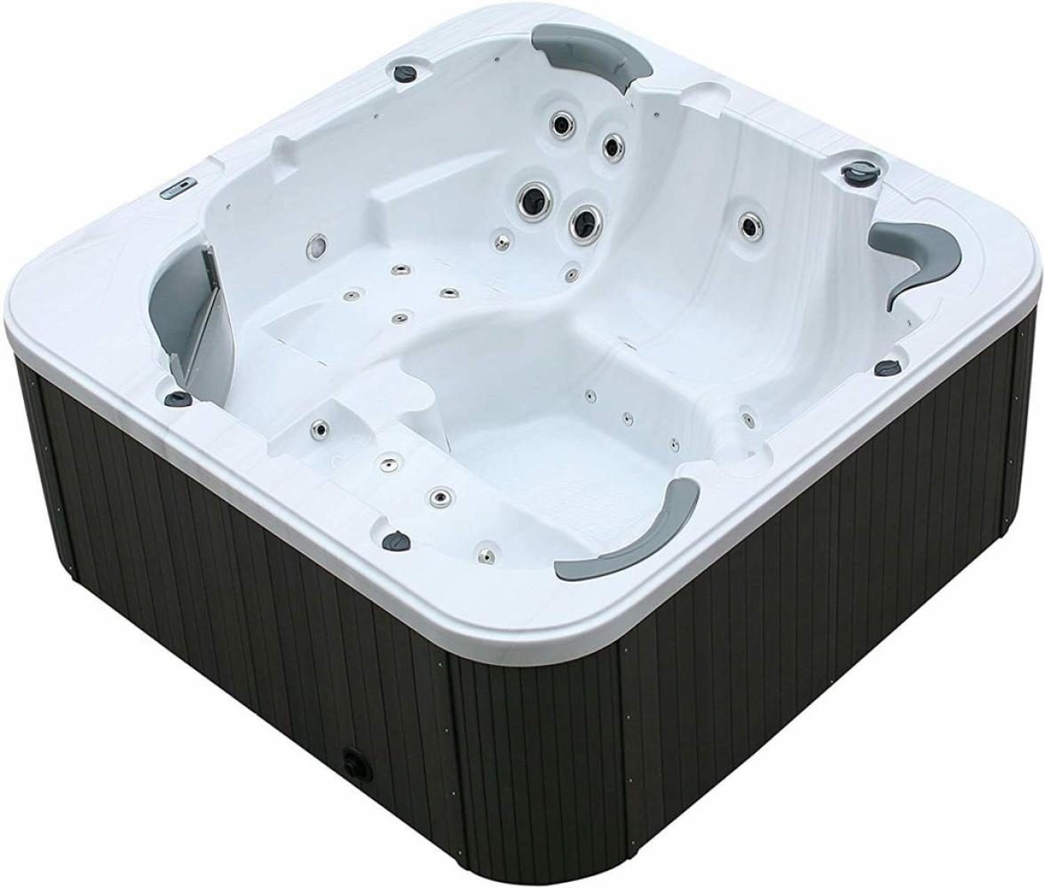 XXL Luxus-SPA LED-Whirlpool, 215 x 215 cm, mit Farblicht, für Outdoor & Indoor, Pool für 5 Personen, V2 Bild 1