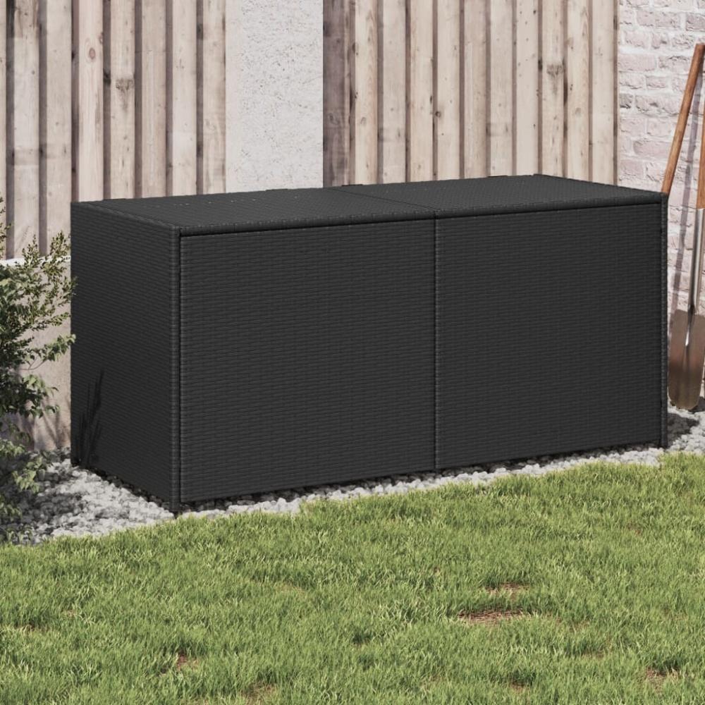 vidaXL Gartentruhe Schwarz 283L Poly Rattan 365312 Bild 1