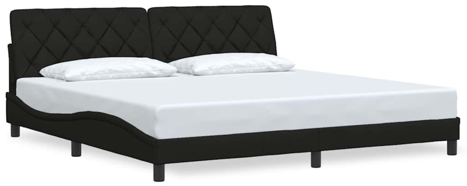 vidaXL Bettgestell ohne Matratze Schwarz 200x200 cm Stoff 3310624 Bild 1