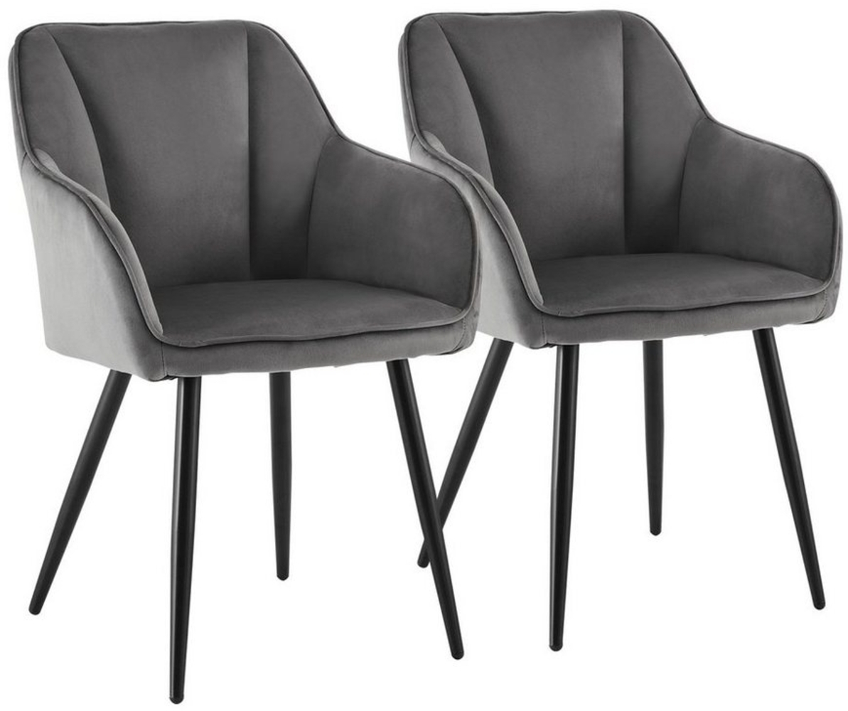 Ofcasa Esszimmerstuhl Samtstuhl (2er Set), Küchenstuhl mit weicher Rückenlehne Bild 1
