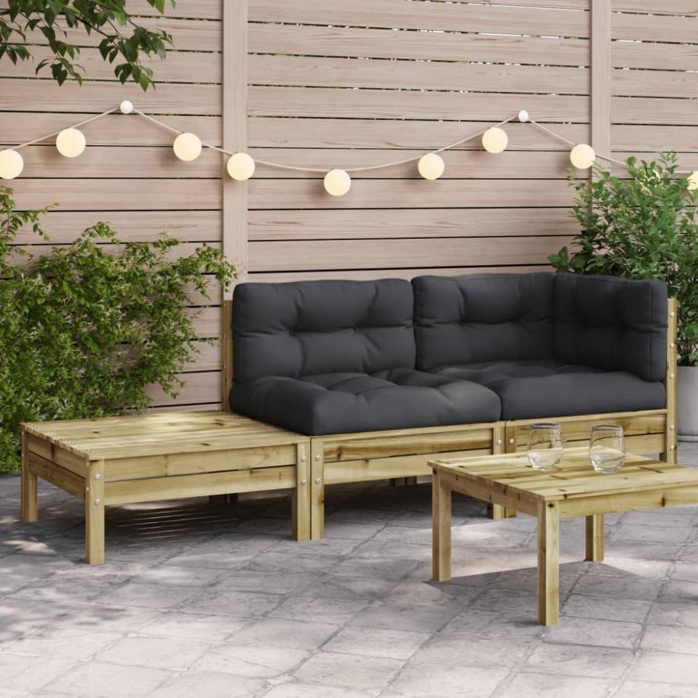 vidaXL Gartensofa mit Kissen und Fußhocker Kiefernholz Imprägniert 838188 Bild 1