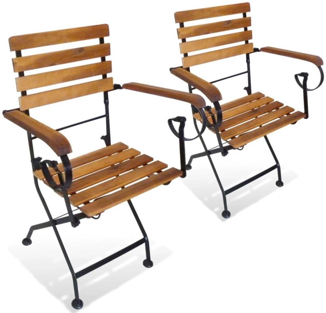 vidaXL Klappbare Gartenstühle 2 Stk. Stahl und Massivholz Akazie 43735 Bild 1