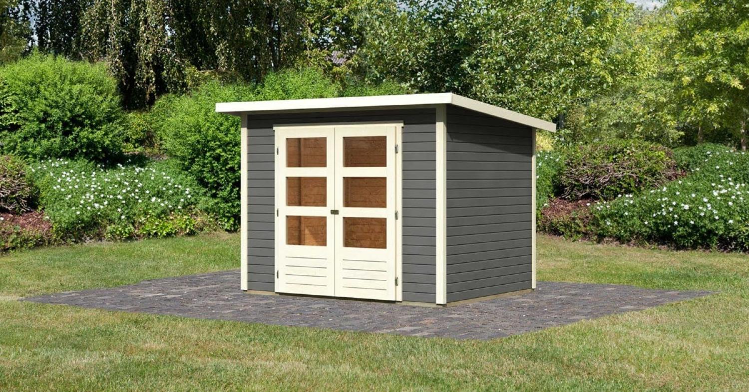 Karibu Gartenhaus 19mm Stockach 3 Terragrau Bild 1