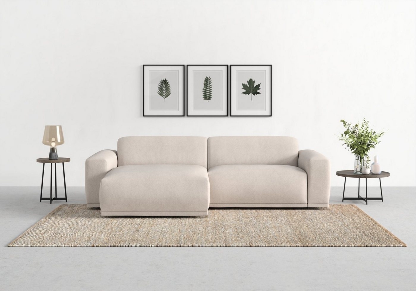 TRENDMANUFAKTUR Ecksofa Braga, mit hochwertigem Kaltschaum, L-Form, in Cord erhältlich, 2 Teile, modernes Sofa, Couch mit hohem Sitzkomfort, 255/72/160 cm (B/H/T) Bild 1