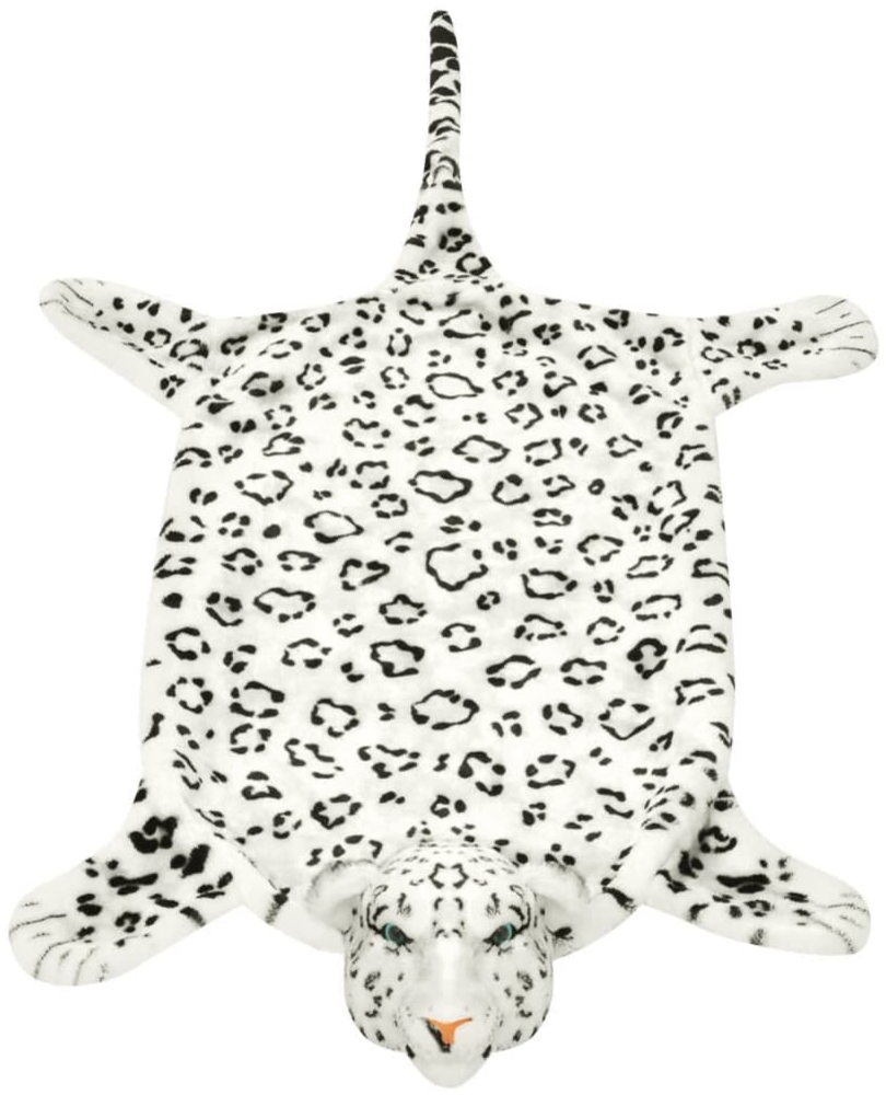 vidaXL Plüsch Leopardenfell Teppich 139 cm Weiß 80171 Bild 1