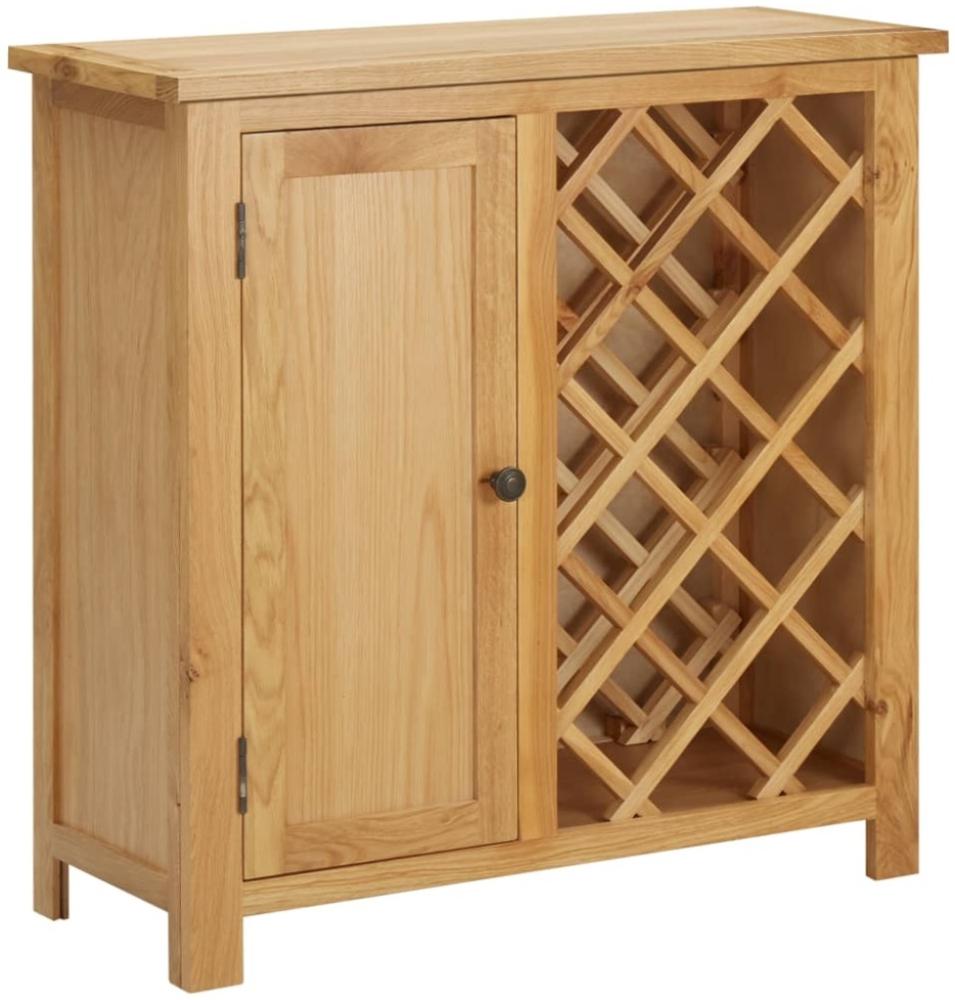 vidaXL Weinschrank für 11 Flaschen 80 x 32 x 80 cm Eiche Massivholz 289200 Bild 1